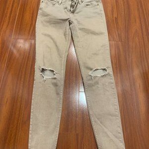 Free People Tan Skinny Jeans
